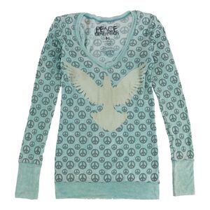Peace Generation Womens Peace Dove Graphic T-Shirt, Blue, M, DM